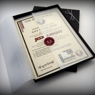 Deluxe Star Wars Jedi Knight Personalised Certificate Gift Box