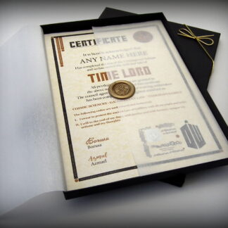 Deluxe Doctor Who Time Lord Personalised Certificate Gift Box
